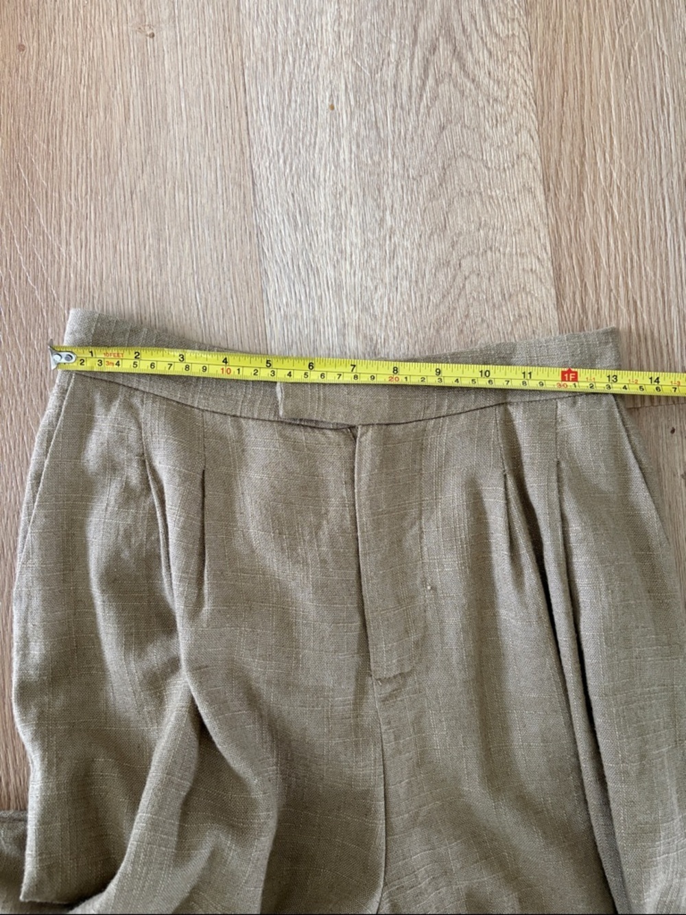 Women's Tan linen Blazer and Pants Set - Picture 8 of 8